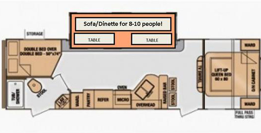 Rent RV Denver Travel Trailer Shadow Cruiser floor plan